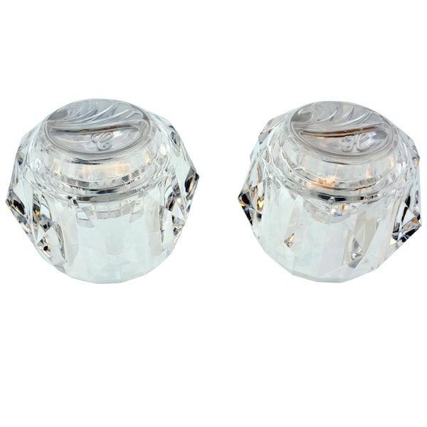 Jones Stephens Acrylic Widespread Knob Replacement Handles fits Delta/Delex and Peerless, Pair C25444 - main